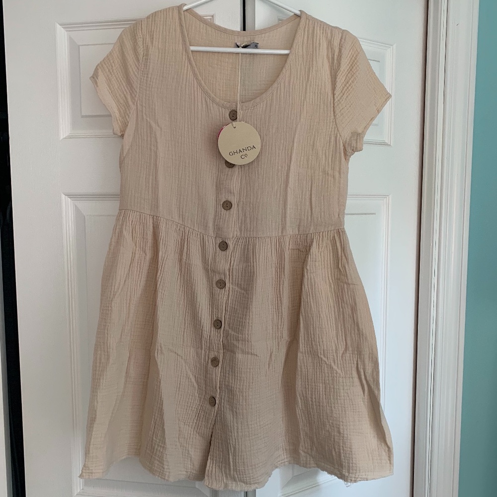 Ghanda Cream Button Dress